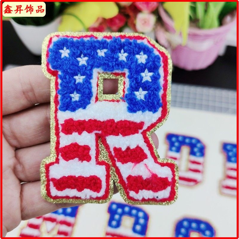 Wholesale 10pcs Letter Embroidery Towel Embroidery Bead Embroidery Badge Chest Badge Clothing Patches FS