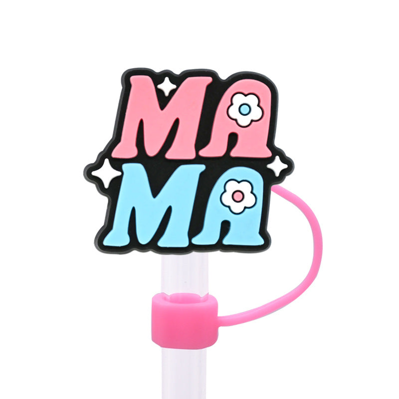 Wholesale  Random 100pcs/pack  Mother' s Day dust plug straw cap   Straw Tube Cap