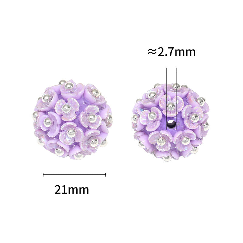 Wholesale 5pcs three-petal flower beads handmade DIY jewellery