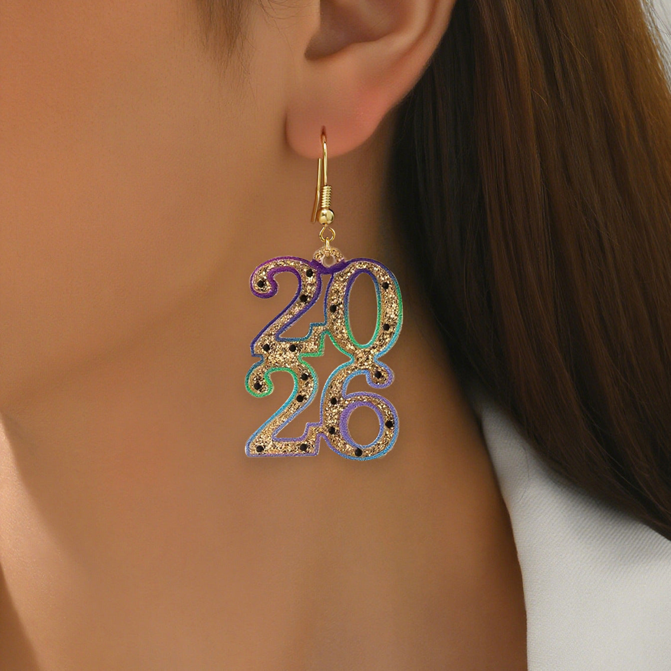 Wholesale 2026 Digital Acrylic Earrings