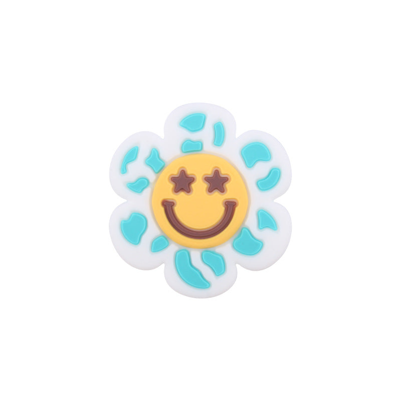 Wholesale Cartoon Flower Smiley Teether Creative DIY Focal Beads