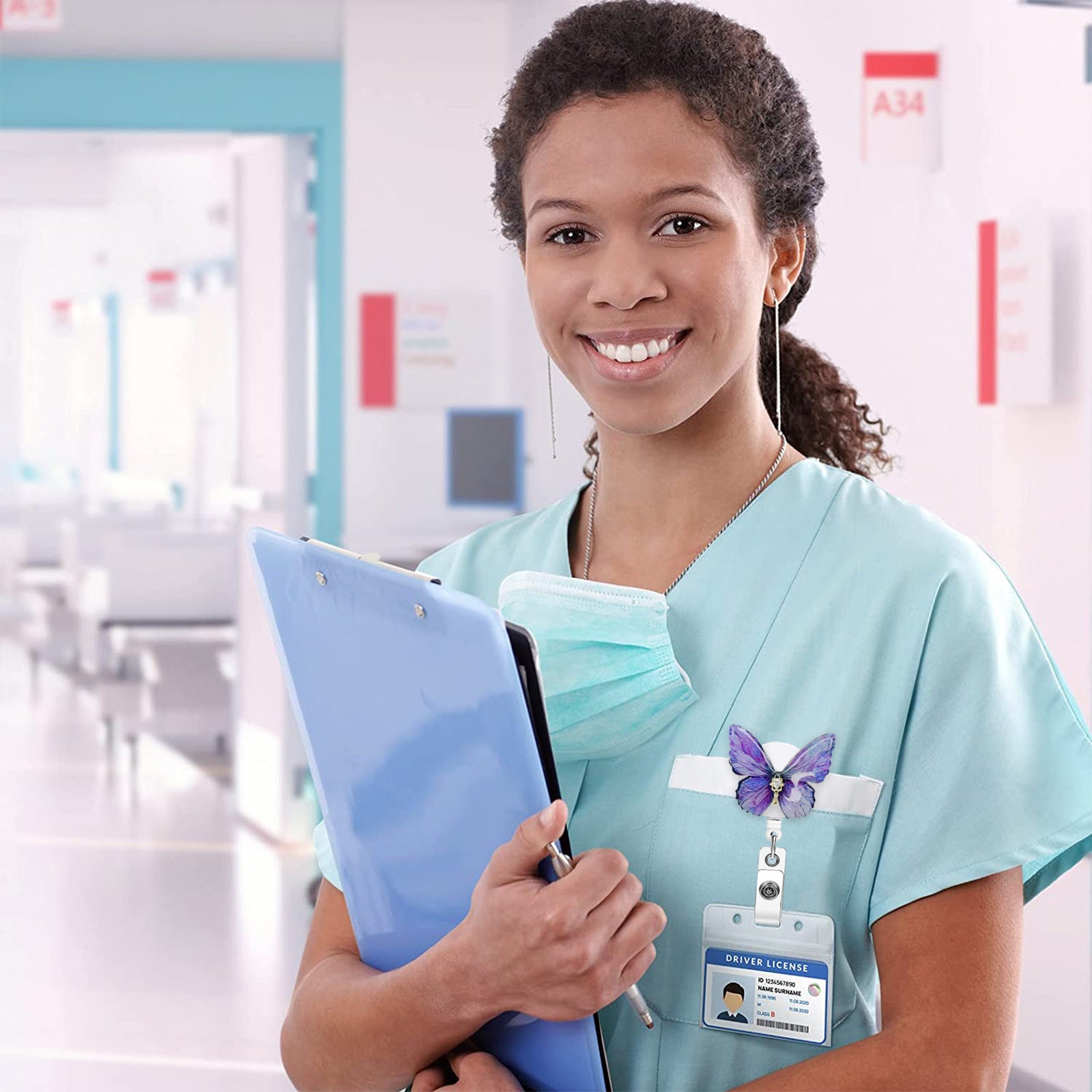 Wholesale Colorful Dancing Butterflies Badge Reels