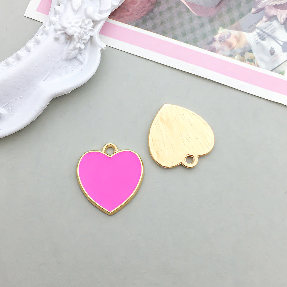 Wholesale Mix 30 Rose Red Drip Oil Alloy Cute Cartoon Simulation Heart Pendant