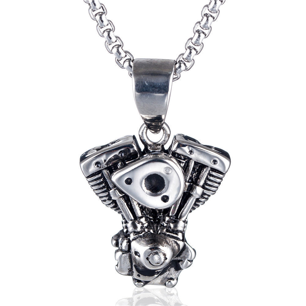 Wholesale Street hip hop retro men's stainless steel fish necklace