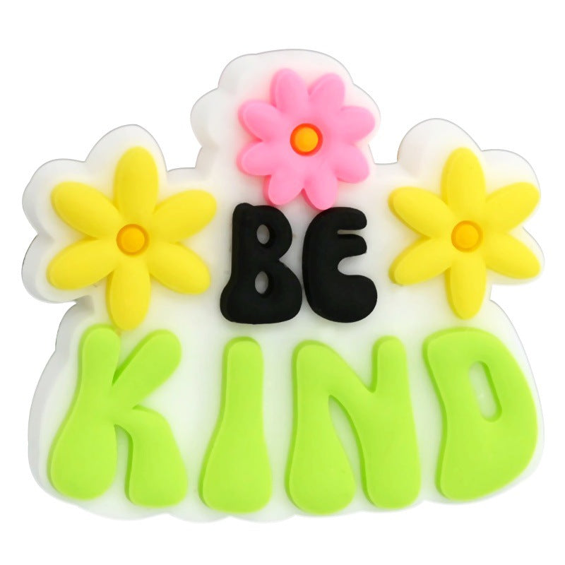 Wholesale Random 10pcs cartoon PVC soft thick patch perforated DIY beads Focal Beads