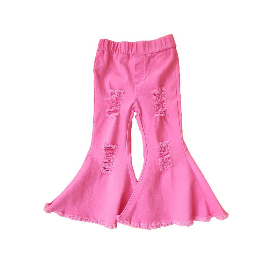 Wholesale Children's Ripped Denim Bell Bottoms