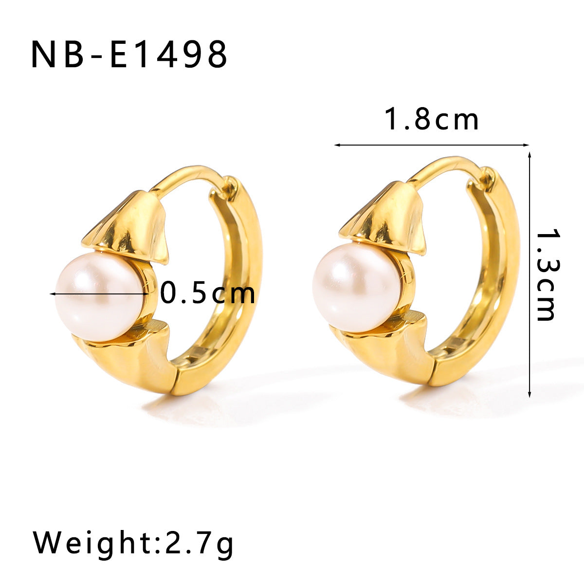 Wholesale 18K Gold Plated Flower with Diamond and Pearl Ear Ring