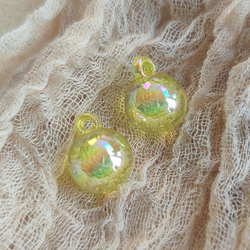 Wholesale 100PCS/PACK Transparent Bubble ab Color Hanging Hole Acrylic Round Beads