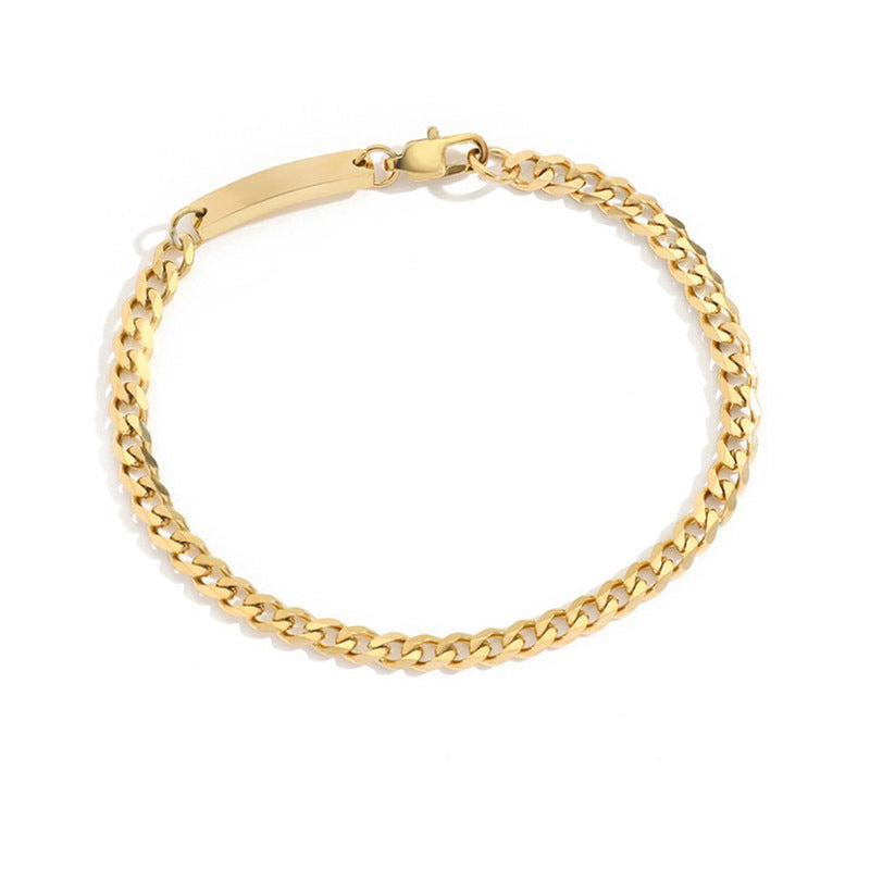 Wholesale Stainless Steel Gold Plated Fashion Cuban Bracelet