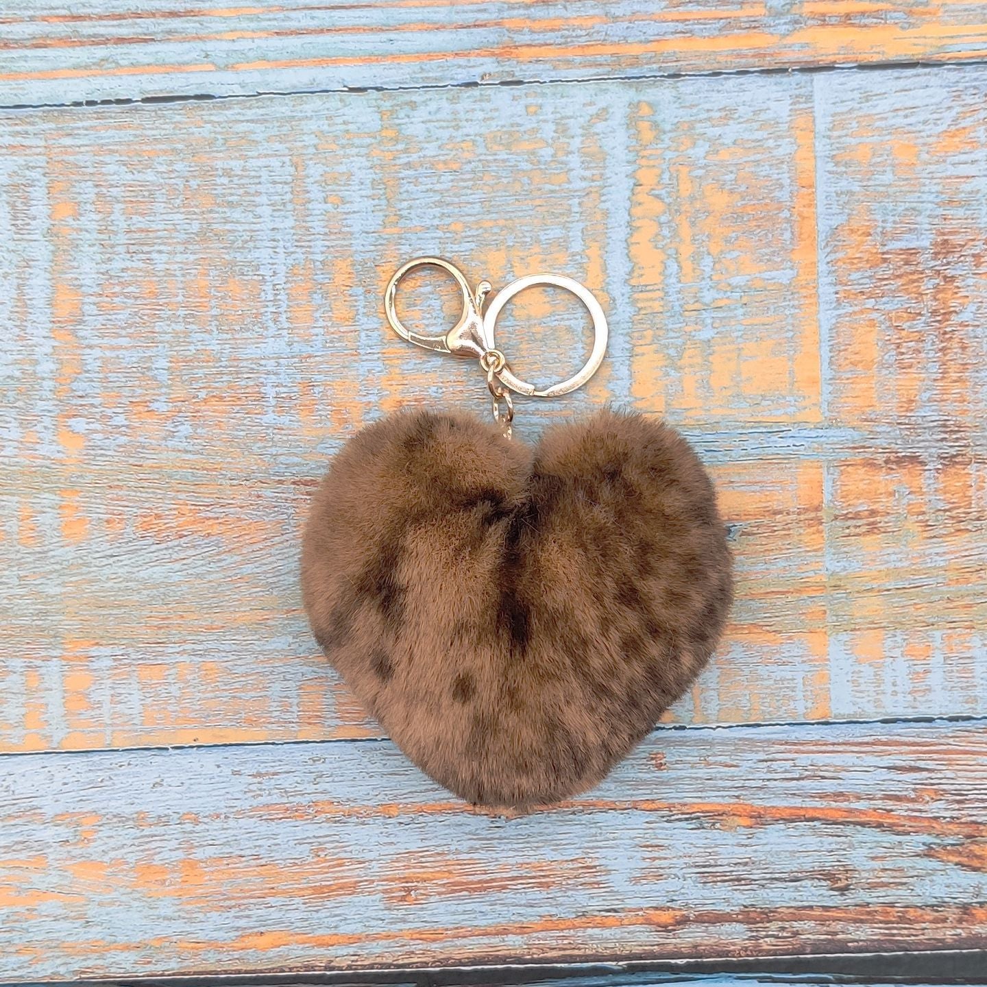 Wholesale  leopard love heart-shaped keychain