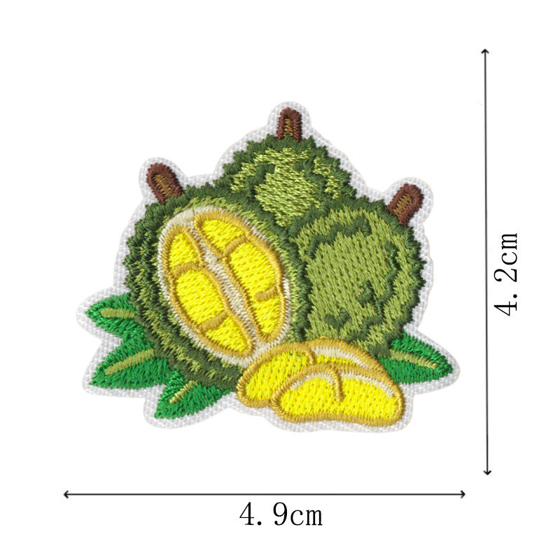 Wholesale Cute Durian Fruit Embroidered Patches 9Pcs Iron On DIY Sewing Applique For Clothes Bags Fashion Accessory