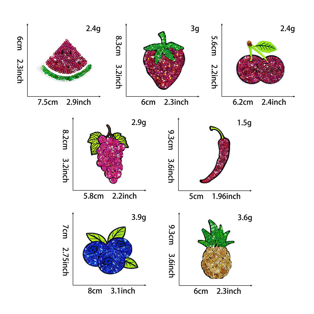 Wholesale Boutique Fruit Sequined Iron On Patches DIY Craft Supply For ets And Clothing
