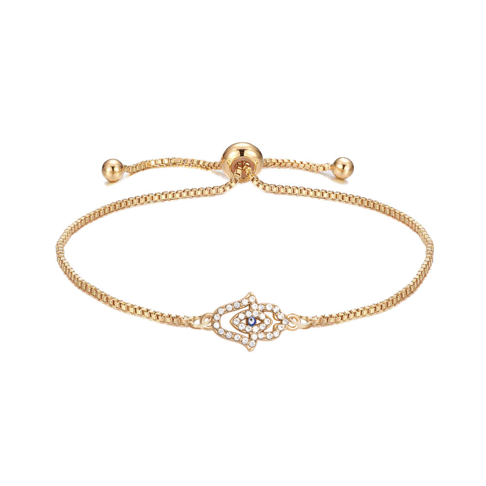 Wholesale Evil Eye Adjustable Pull Bracelet