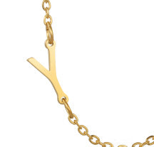 Wholesale 26 Alphabet Gold Up and Down Hole Stainless Steel Necklace