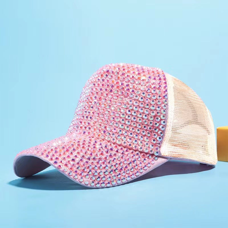 Wholesale breathable baseball cap rhinestone cap summer sunshade sunscreen cap manufacturers a postage