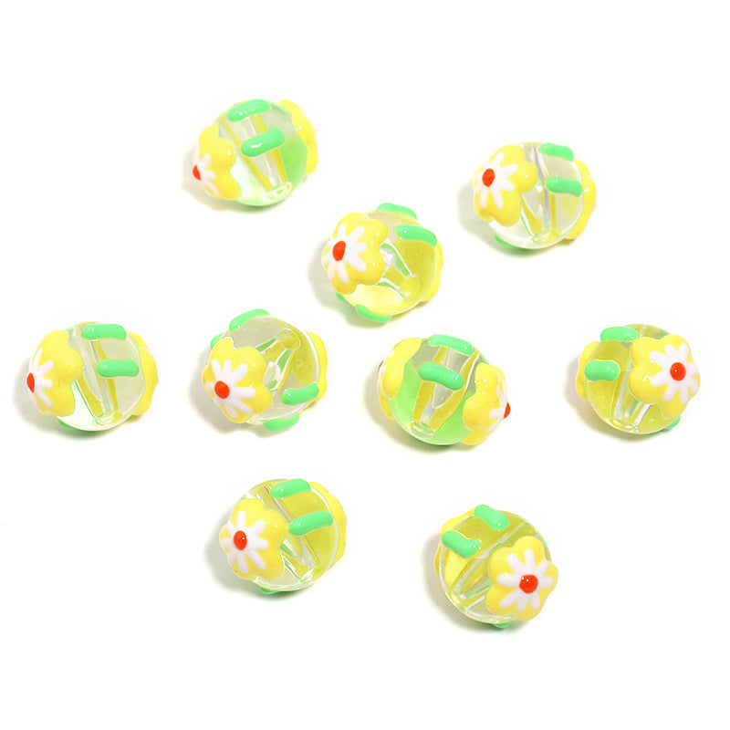 Wholesale Personalized hand-painted flower beads