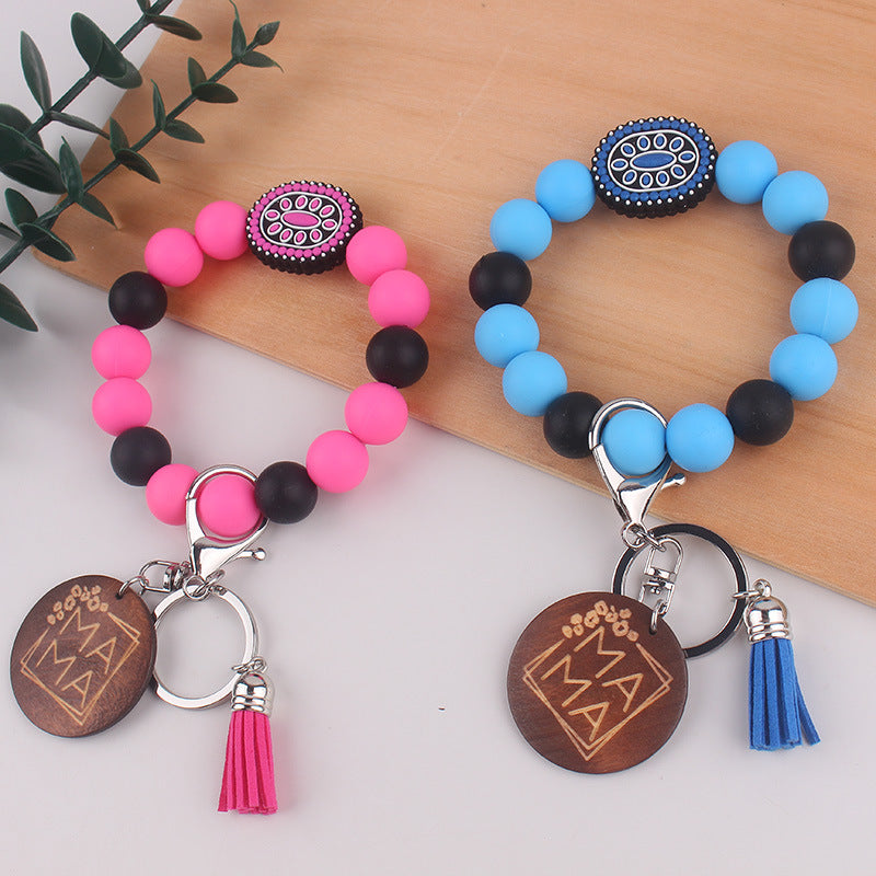Wholesale Oval Gem Bracelet Creative Silicone Key Ring