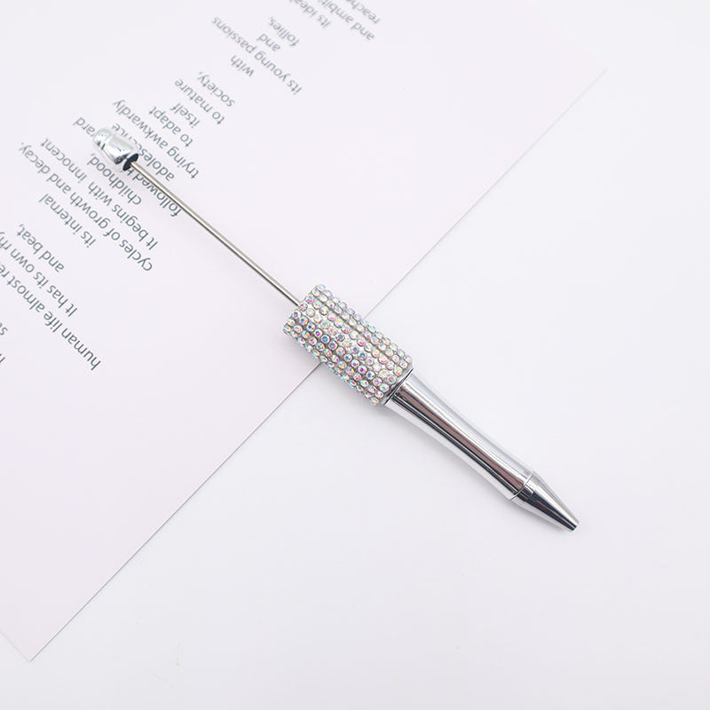 Wholesale Beadable Pens  AB Color Diamond Gradient UV Plating Pen Colorful Rhinestone Beaded Pen