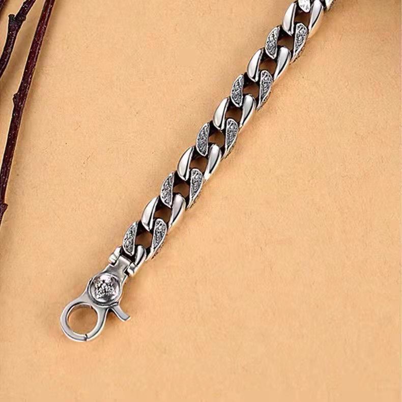 Wholesale Copper Wide Silver-Plated Men's Bracelets