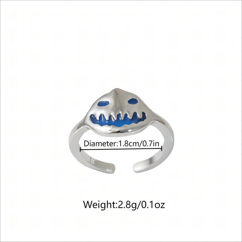 Wholesale   Pumpkin Ring Zinc Alloy Grimace Luminous Ring