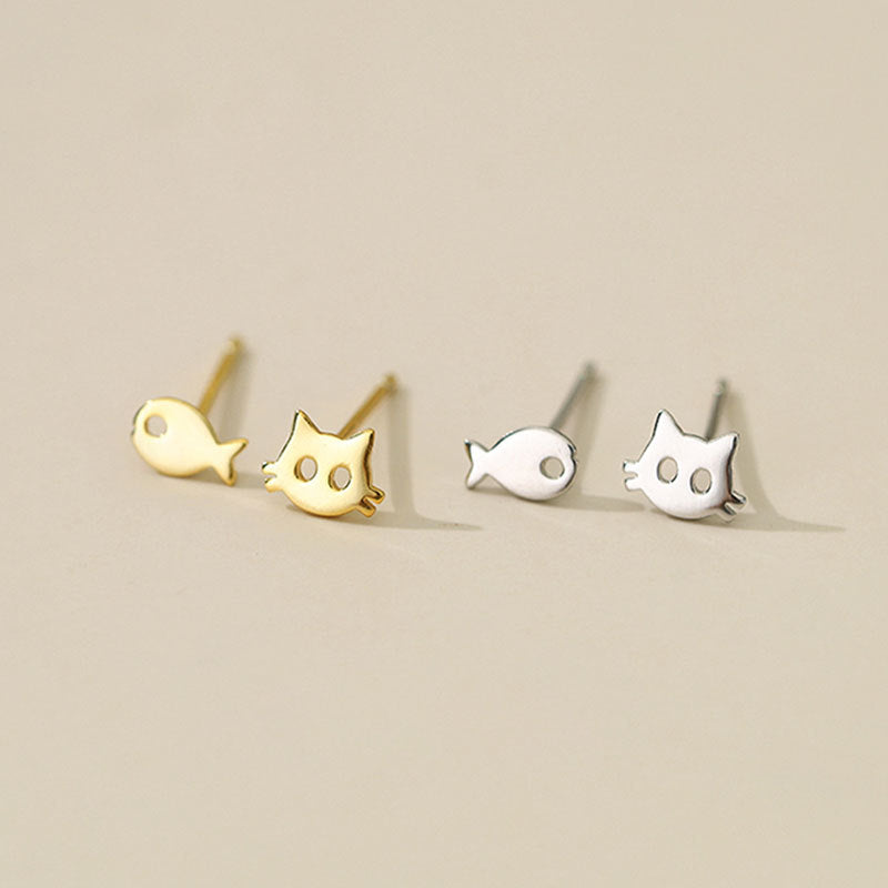 Wholesale 925 Sterling Silver Cat Fish Earrings