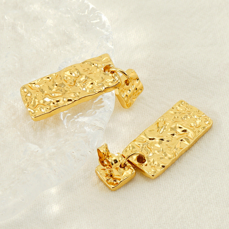 Wholesale Stainless Steel Geometric Interlocking Gold Plated Earrings