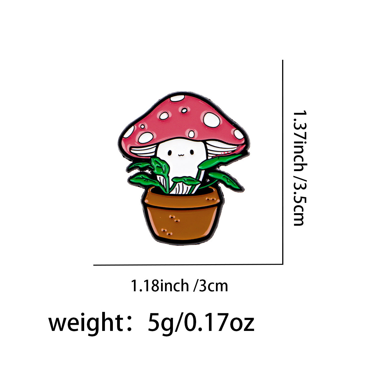 Wholesale Mushroom Brooch Cartoon Metal Badge Accessories