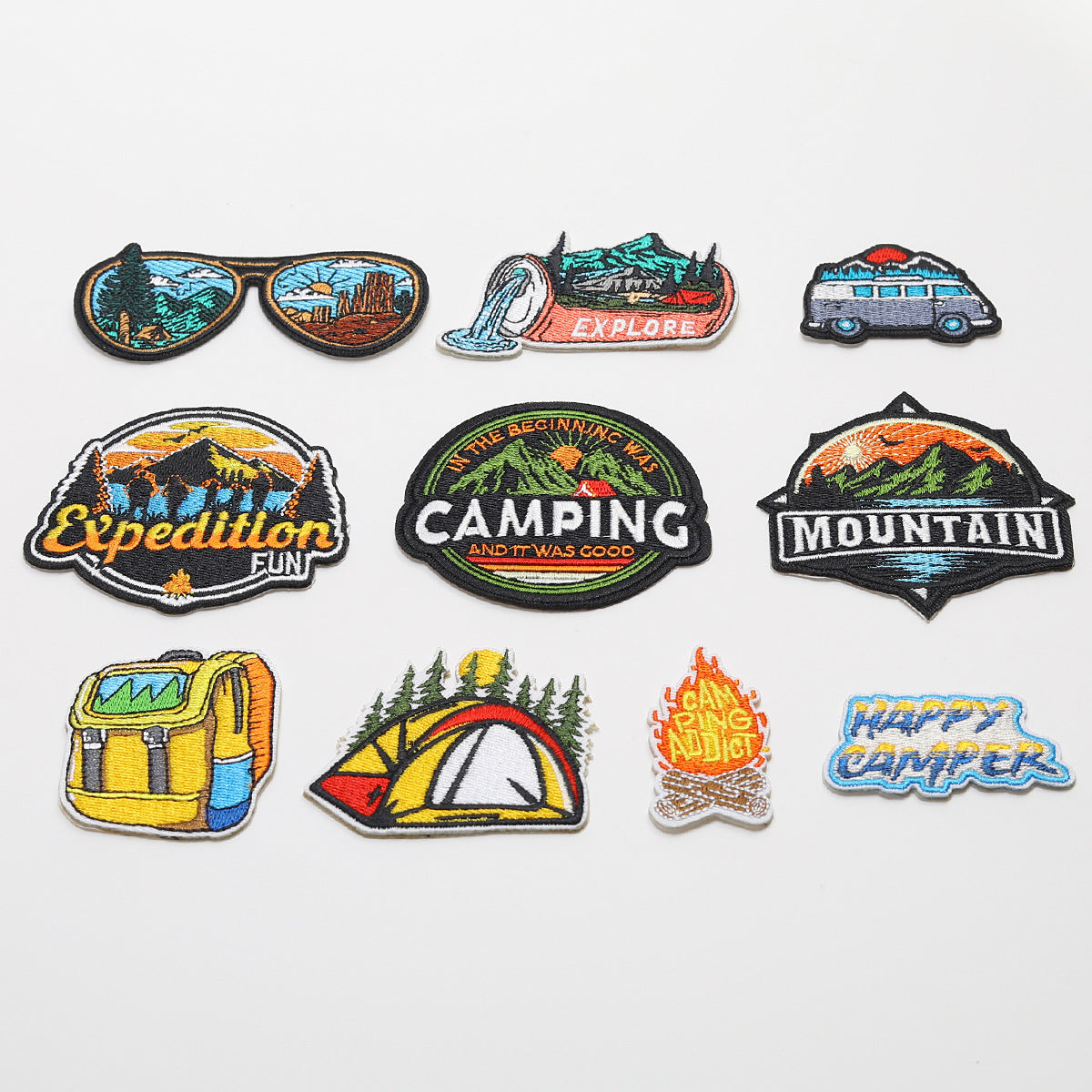 Wholesale Twill Self Adhesive Embroidered Patch Set Decorative Accent For Towels And Outdoor Camping Gear Gift Resale