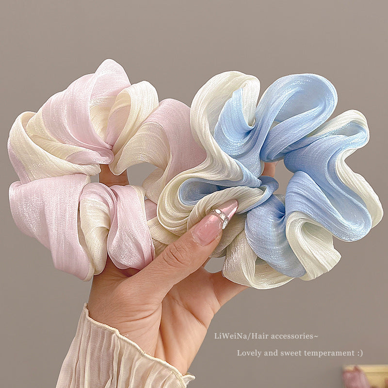 Wholesale Streamer Gradient Mesh Large Intestine Hair Tie