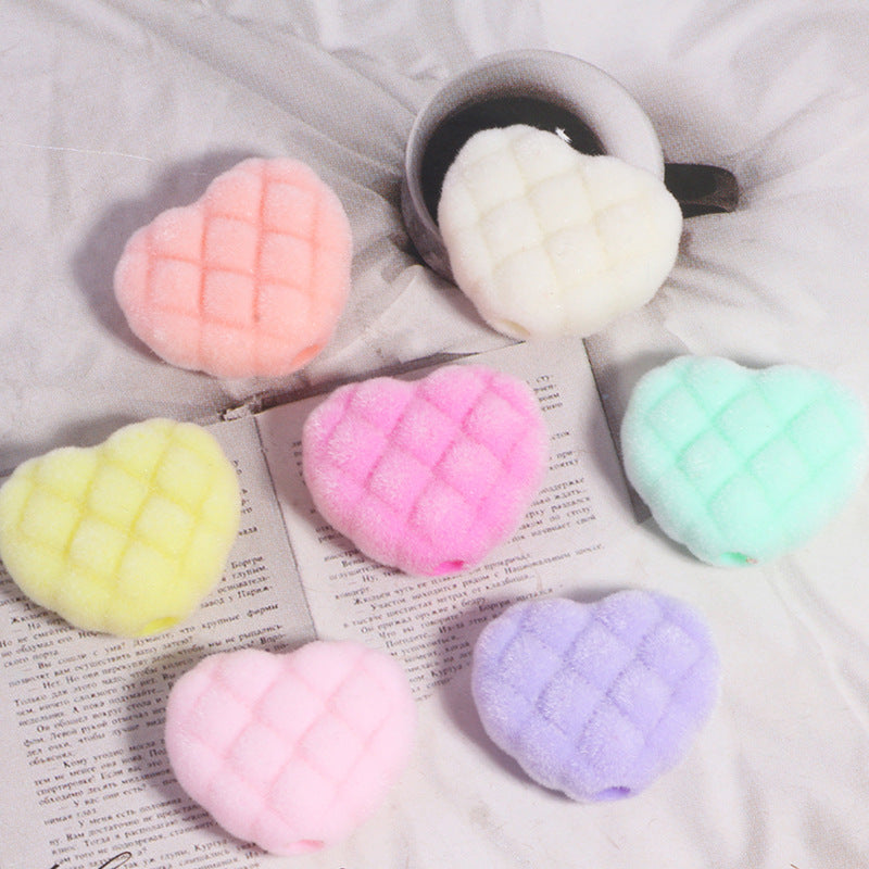 Wholesale 20pcs/pack Flocking love ball loose beads beaded DIY accessories