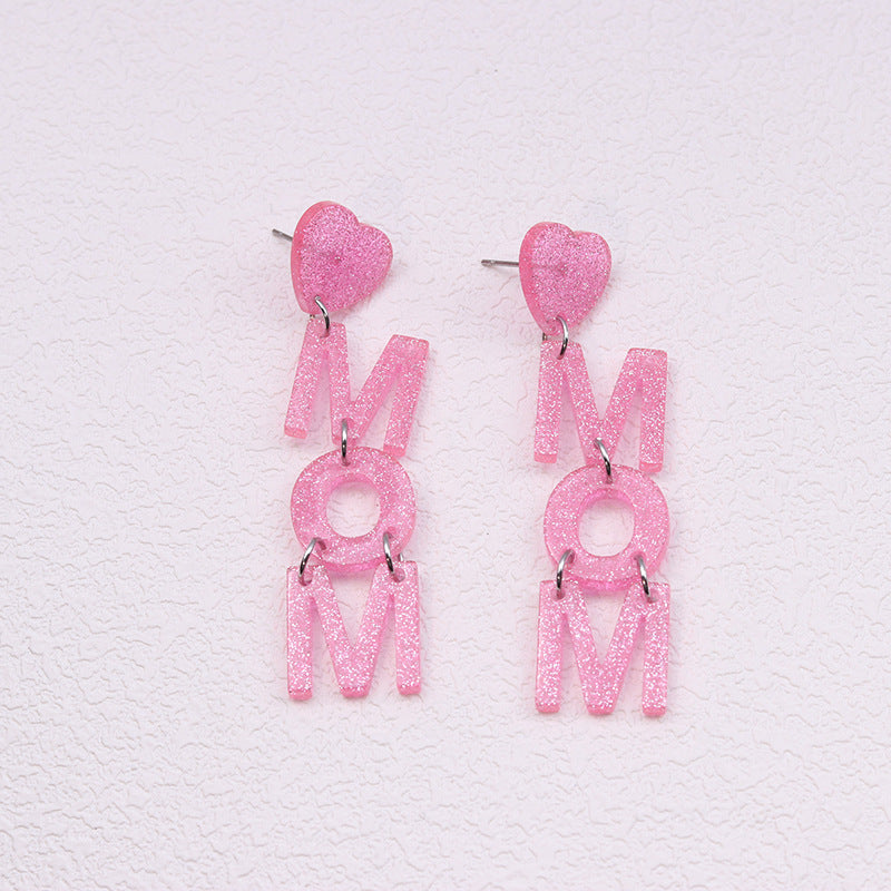 Wholesale Mother's Day Acrylic Printed Earrings