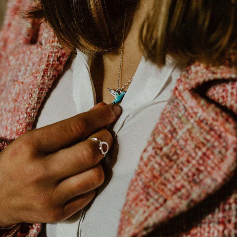 Wholesale Blue Bird Alloy Necklaces