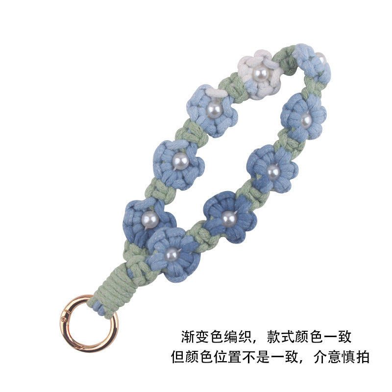 Wholesale pure hand-woven gradient daisy key chain
