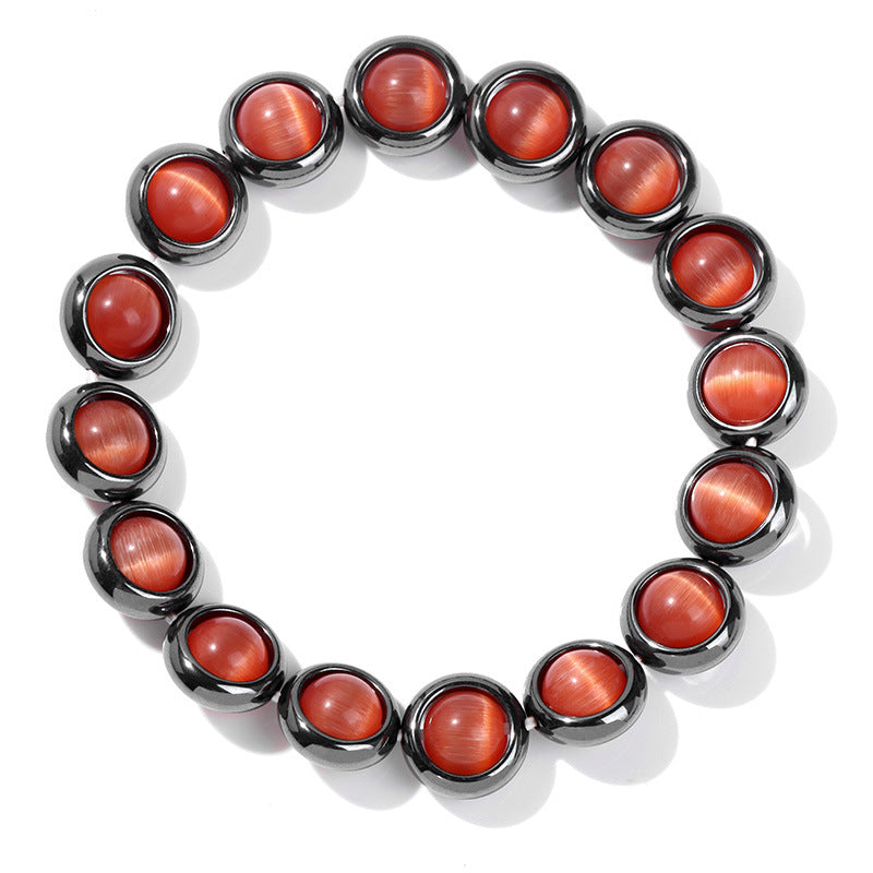 Wholesale Cat's Eye Beads Black Gallstone Donut Bracelet