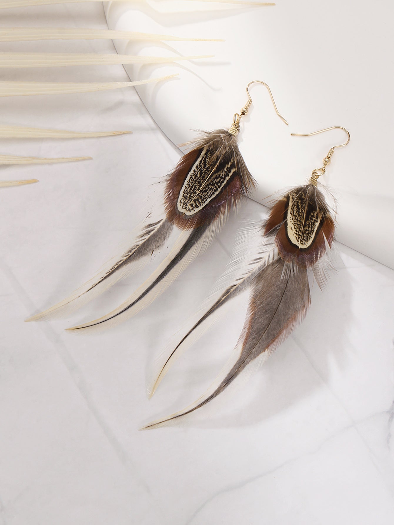 Wholesale Peacock Feather Bohemian Antique Tassel Earrings
