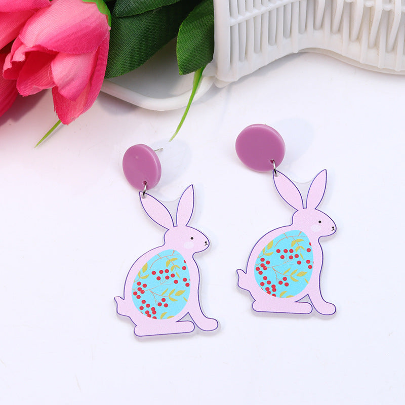 Wholesale Easter Rabbit Radish Chicken Acrylic Earrings
