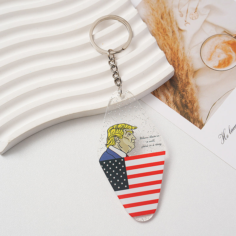 Wholesale Colorful creative acrylic diamond shaped nameplate keychain