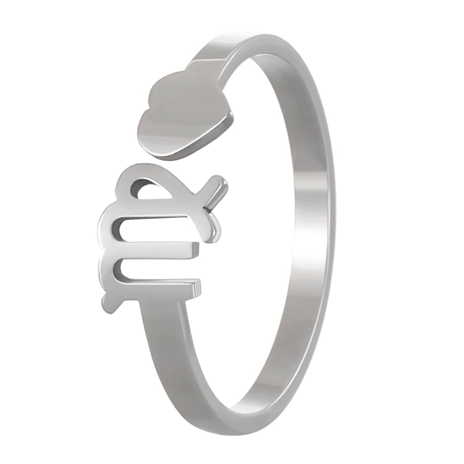 Wholesale Twelve constellation ring three-dimensional heart opening adjustable ring