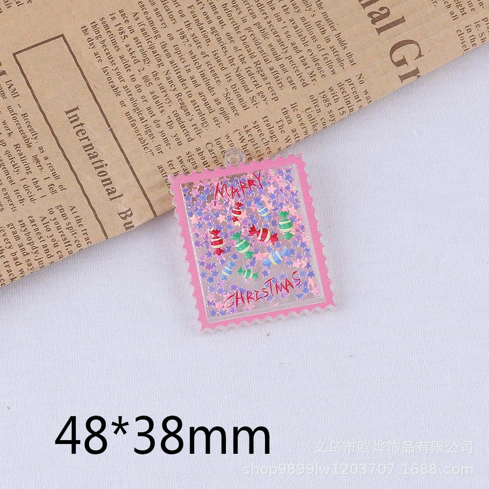 Wholesale 10pcs Cartoon Christmas Cube Hot Pot Quicksand Ornament Accessories DIY Patch FlatBack