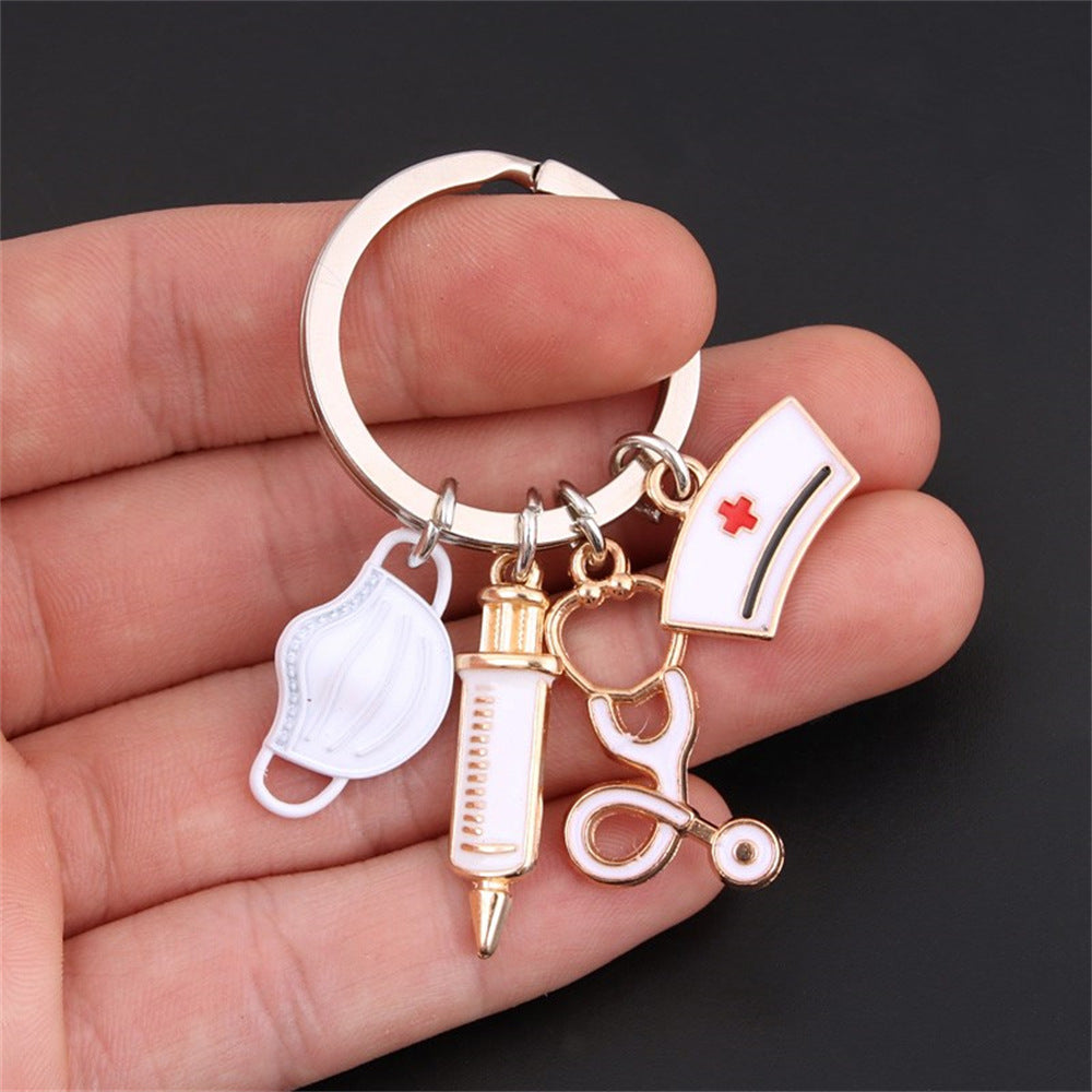 Wholesale Zinc Alloy Keychain Medical Ambulance Personnel Keychain
