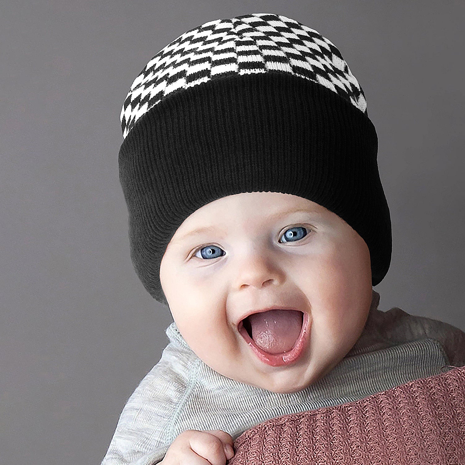 Wholesale Dinosaur Plaid Car Jacquard Winter Wool Warm Knitted Children's Hat