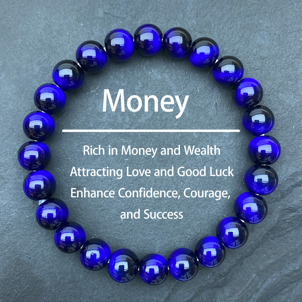 Wholesale Green Purple Sapphire Blue Red Rose Red Gold Lake Blue Yellow Tiger Eye Bracelet