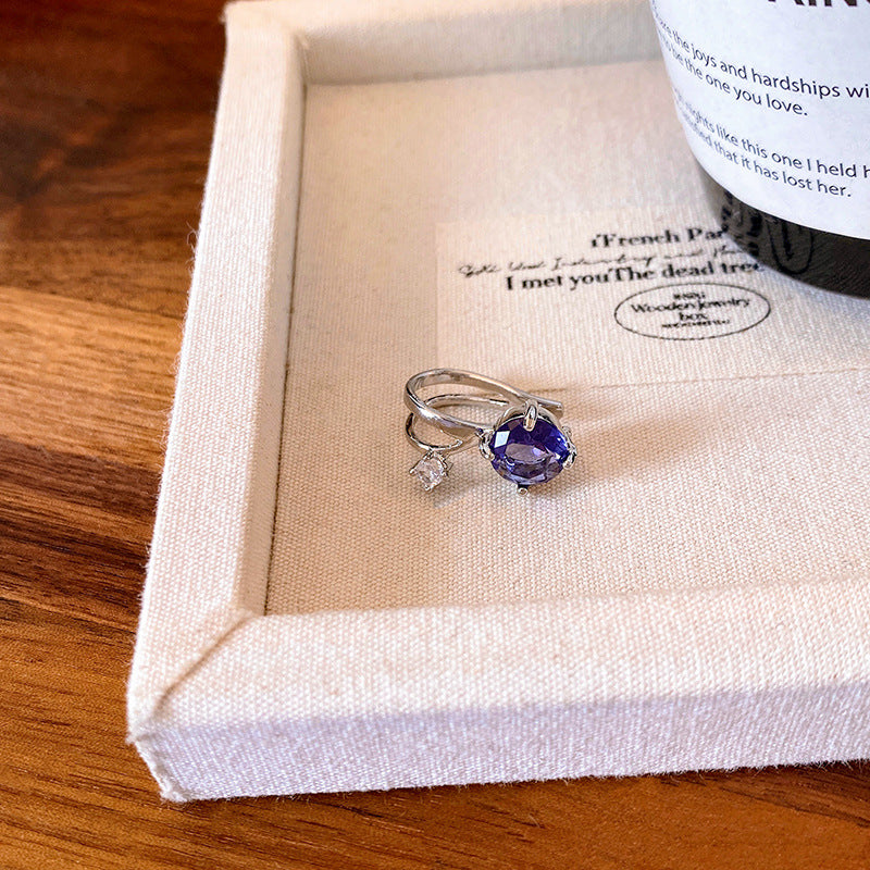 Wholesale colorful zircon rabbit red no ear hole ear bone clip earrings