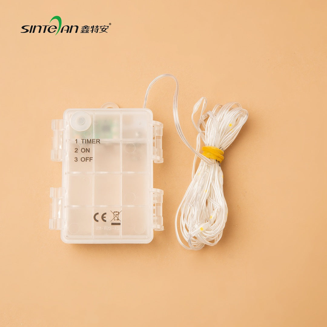 Wholesale Christmas tree light string warm white lighting LED low voltage light anti-electric shock button battery copper Christmas light