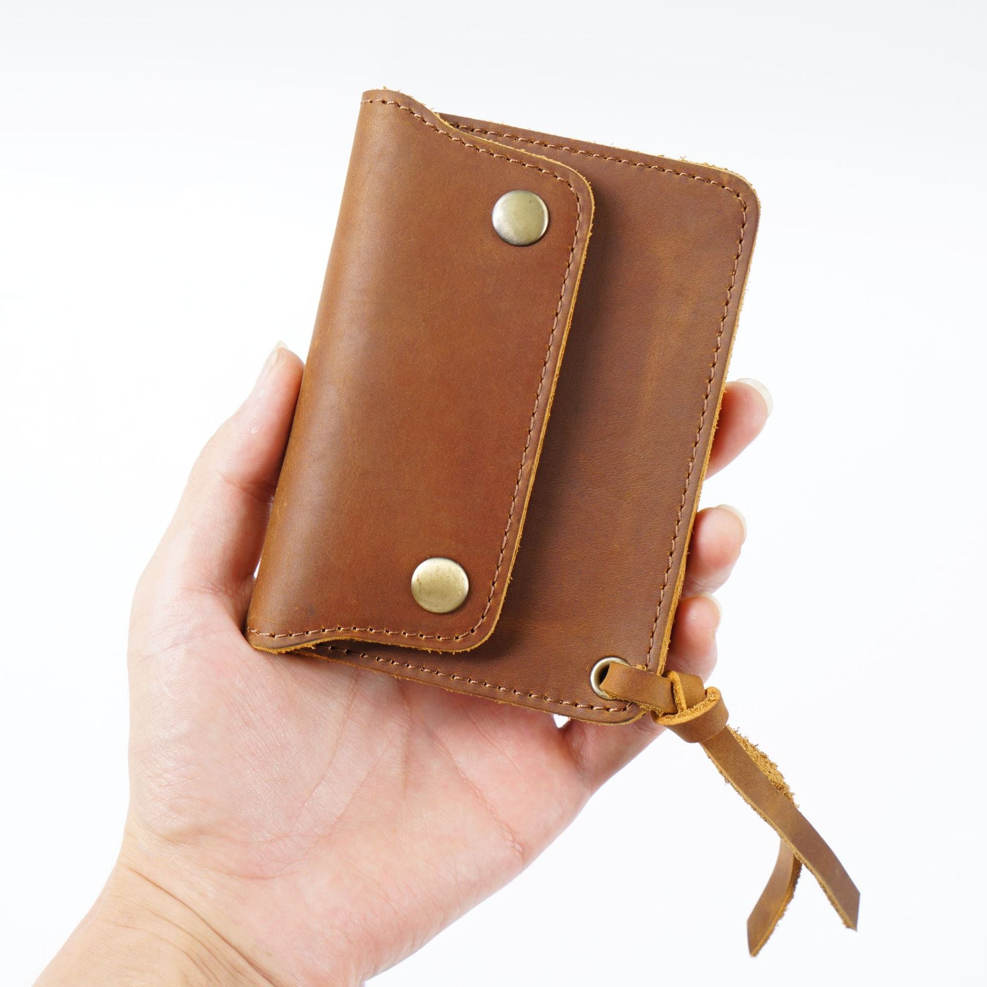 Wholesale Top Layer Cowhide Simple Handmade Short Retro Wallet