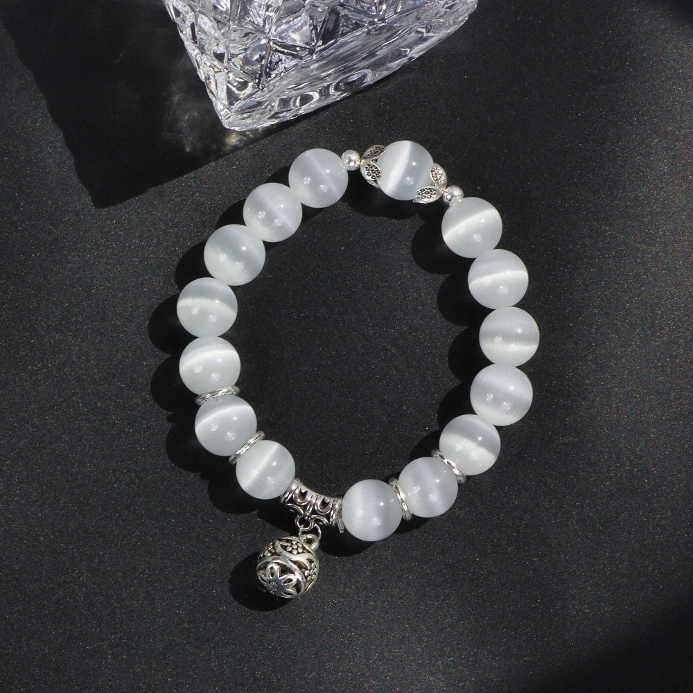 Brazalete de cuentas redondas de opal de opal de color múltiple de círculo único al por mayor