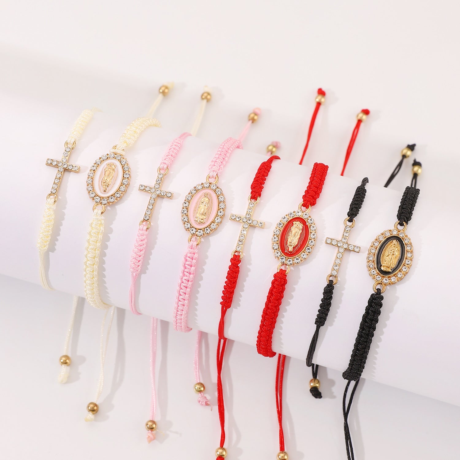 Wholesale Cross two-piece hand-woven adjustable bracelet