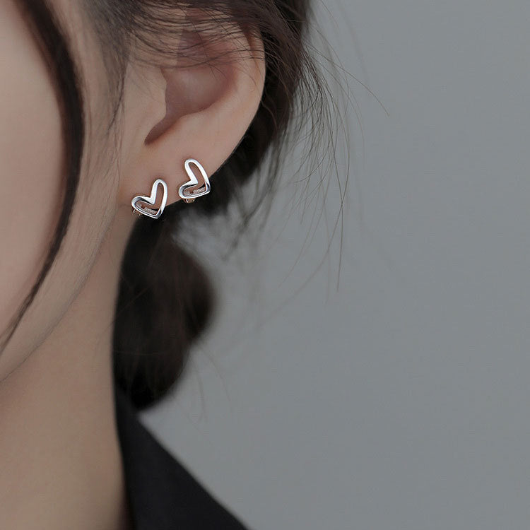 Wholesale 925 Sterling Silver Anti Allergic Heart Ear Buckle