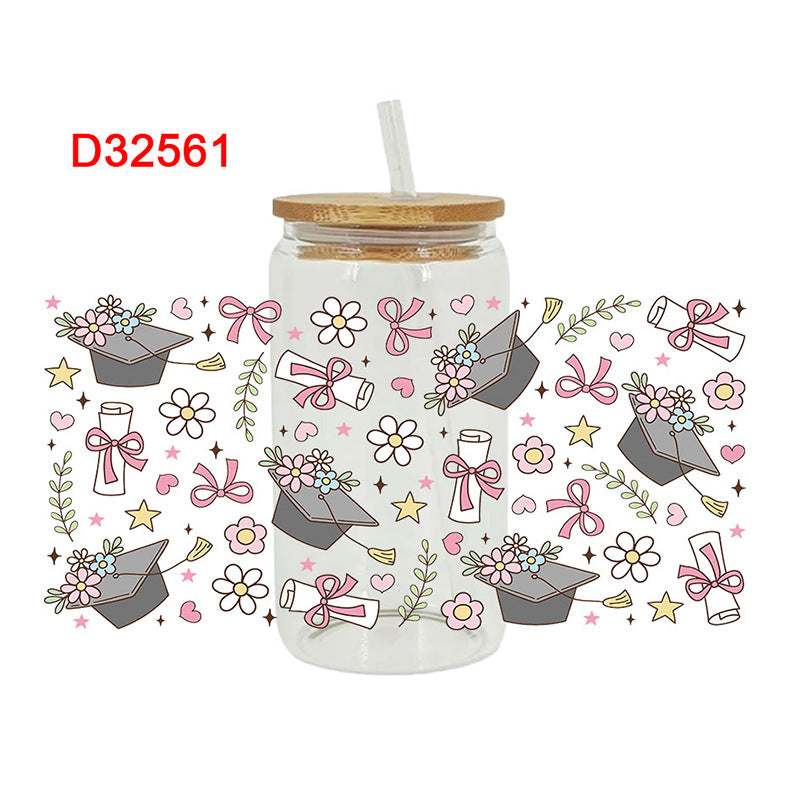 Wholesale Bow Graduation Season 16oz Cup UV DTF Wraps
