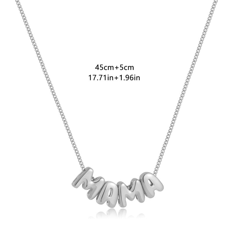 Wholesale Stainless Steel Rose Gold Plated Mother's Day DIY Letter Necklace